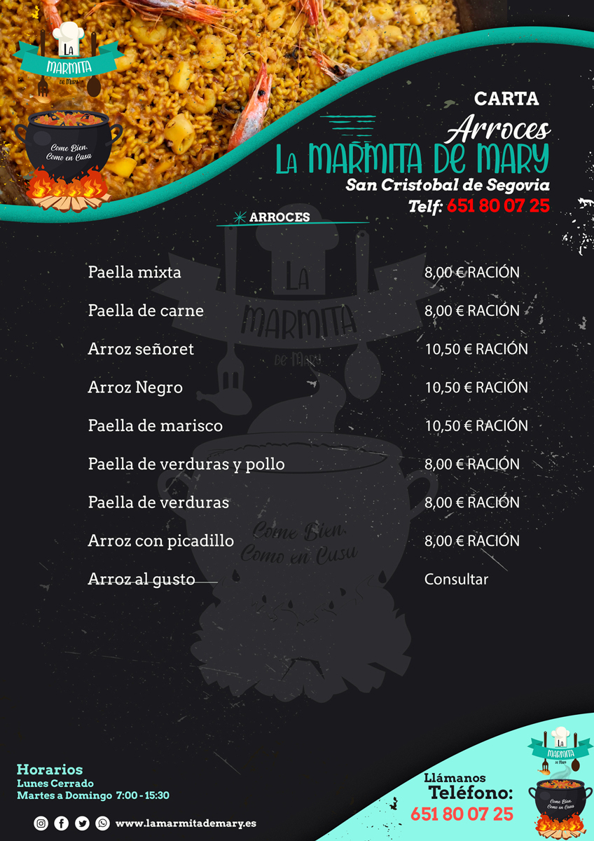Carta de arroces
