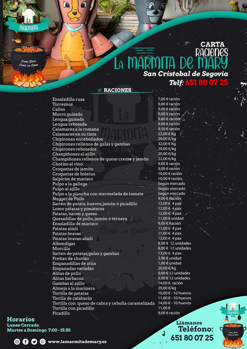 Carta de raciones
